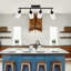 Éclairage sur rail pour meuble-lavabo 4 lumières, plafonnier, plafonnier réglable, plafonnier avec abat-jour en verre transparent, éclairage sur rail noir moderne pour la cuisine, le salon, le couloir (ampoules non incluses)
