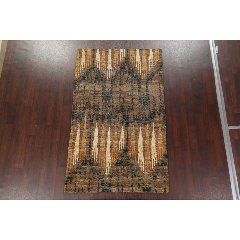 Tapis marocain intérieur / extérieur abstrait noué à la main 5 x 8 po