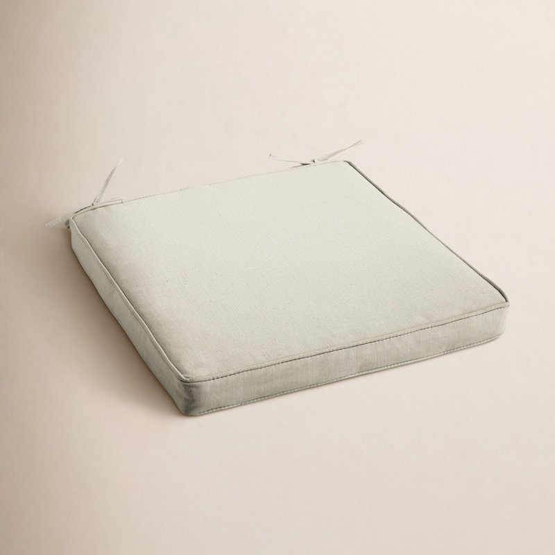 Outdoor 2'' Dining Chair Seat Cushion, Beige Sunbrella®, 16" W x 19" D