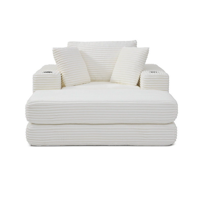 Canapé-lit 52 po en os surdimensionné et confortable 52 po, Beige
