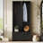 Elegant Free Standing Hall Tree Set Of 2, Multifunctional 3-IN-1 Entryway Coat Rack With Black Retro Handles, Seating Bench With Storage Drawers For Hallway, Living Room-1452217607