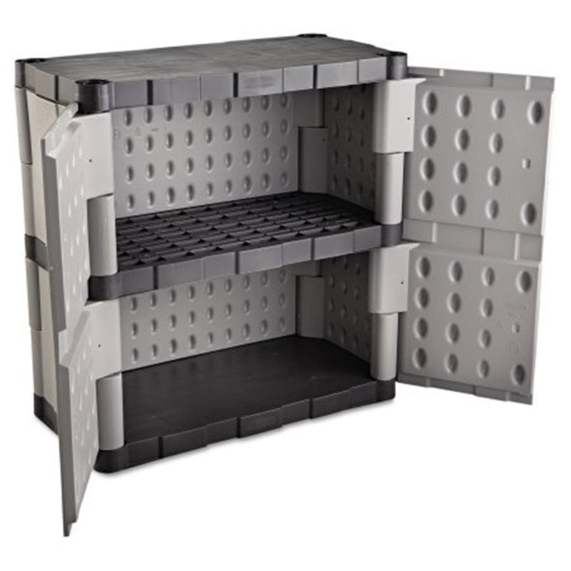 Gray Lockable Freestanding Resin Office Cabinet