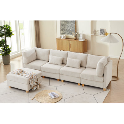 Canapé modulaire rembourré 5 pièces Nakera