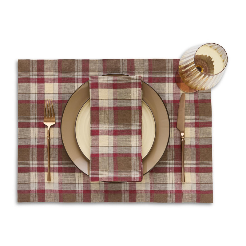 Rustic Plaid - 100% Pure Line Dinner Napkins