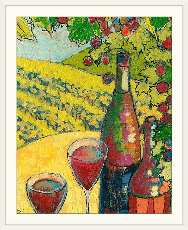 Nolani SIP 2010 - Celebrating Oregon Wine Country '- reproduction d'art, H 32 po x l 27 po x P 1 po, Cadre blanc