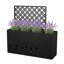 Boîte à fleurs 2 pièces en métal avec treillis - lit de jardin surélevé de 23,6 po de profondeur pour une utilisation extérieure à l'intérieur, pot à fleurs en acier galvanisé résistant à la rouille avec trous de drainage, noir tulipe