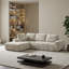 Chenille Sofa: Modular Sleeper Sectional in Khaki, No Assembly Required-1711291610