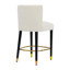 Tabouret de comptoir de 27 pouces au design moderne, tissu de couleur claire, repose-pieds circulaire doré et aspect luxueux pour une assise élégante-1024447201
