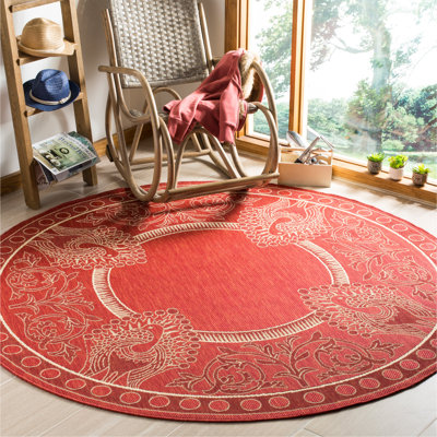 Arneshia Floral Red/Natural Indoor/Outdoor Area Rug