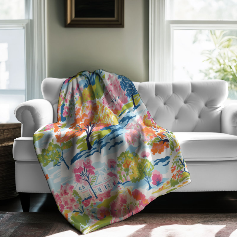 Trendy Autumn Scenery - Couverture sherpa de qualité supérieure 1 pièce, L 50 po x L 60 po