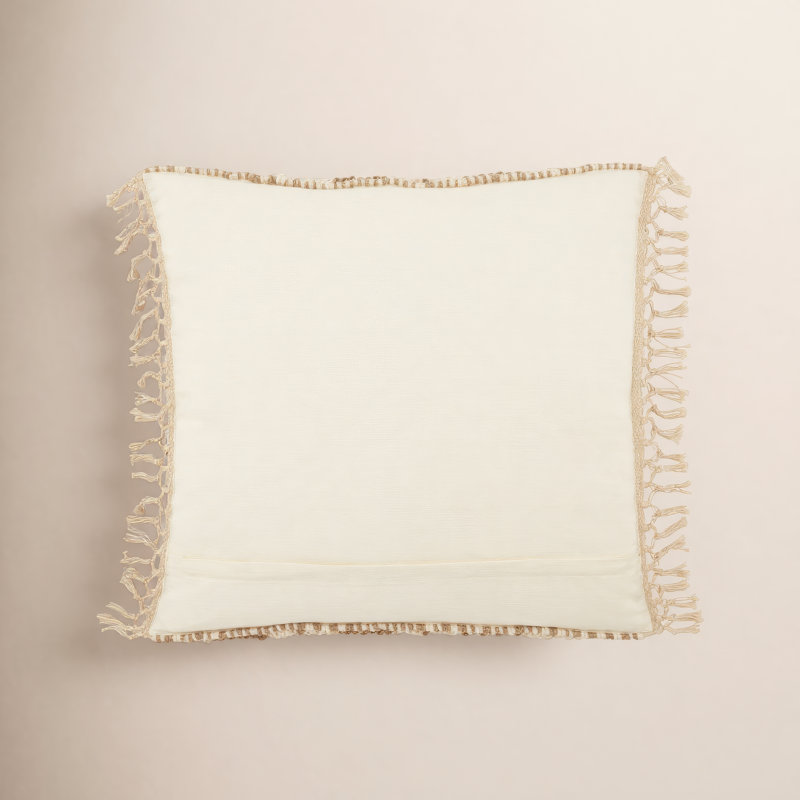 Oakleaf Chevron Polyester,Wool,Cotton Blend Throw Pillow, Taupe/Cream, Polyester/Polyfill