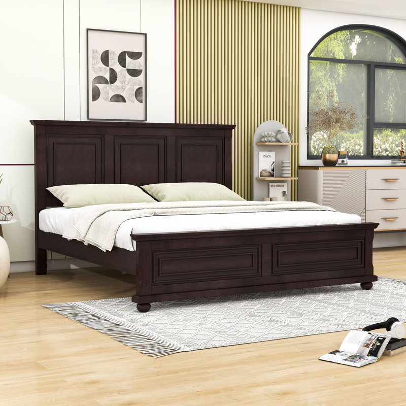 Lit plateforme Wood, Très grand, Brun intense