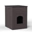 Cage en bois pour animaux de compagnie avec bac à litière pour chat, table d'appoint, tiroir, table de chevet brune pour chats