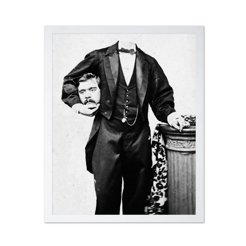 Magicien sans tête, Affiche, Encadrement blanc, H 16 po x l 20 po