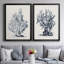 Blue Antique Coral I - ensemble de 2 reproductions d'art sur toile encadrées-141662313-141662324