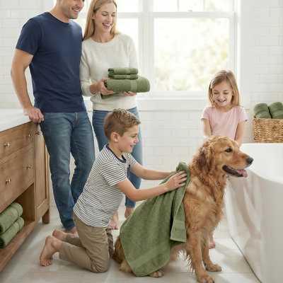 Ensemble de 16 serviettes 100 % coton, douces, absorbantes et à séchage rapide, pour la salle de bain et l'usage domestique.