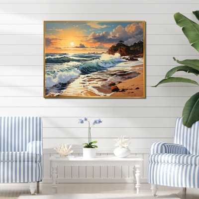Photo de plage Sables dorés XVII - Nautique et plage, art mural sur toile