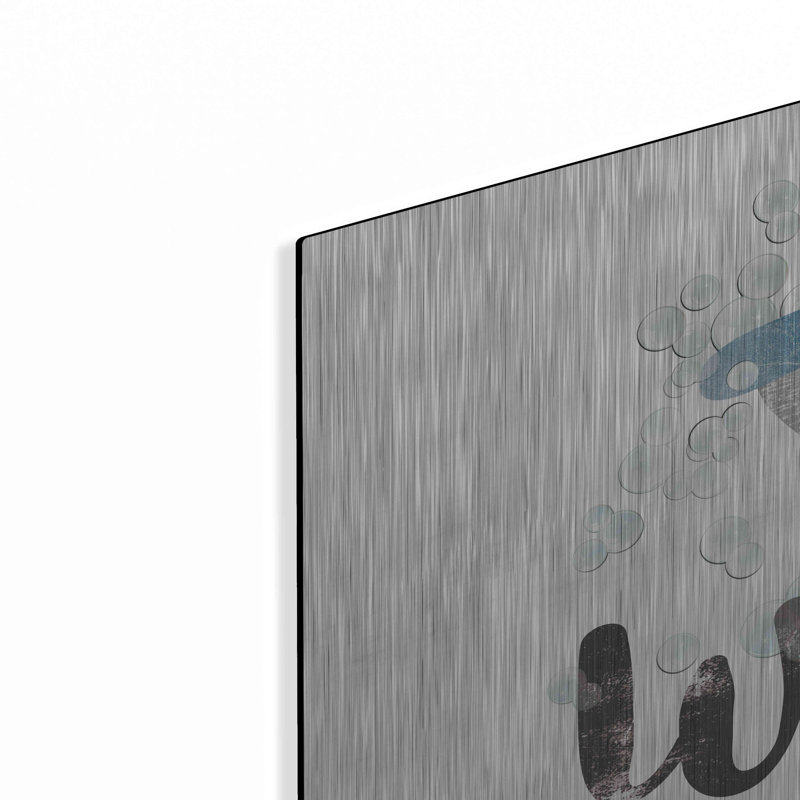 «Wash Brush Floss Flush» par August Grove® par Marla Rae, art mural en métal, H 24 po x l 36 po