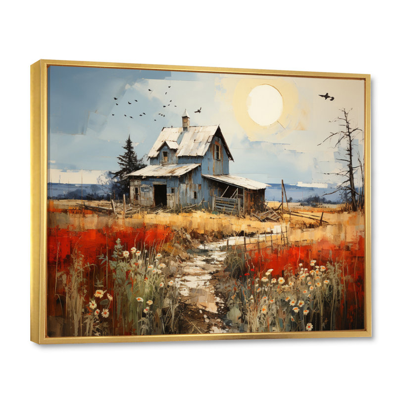 Collage Martella Farmhouse - impression, H 24 po x l 32 po x P 1 po, Cadre flottant doré