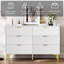 Commode double 6 tiroirs moderne noire-1028741045