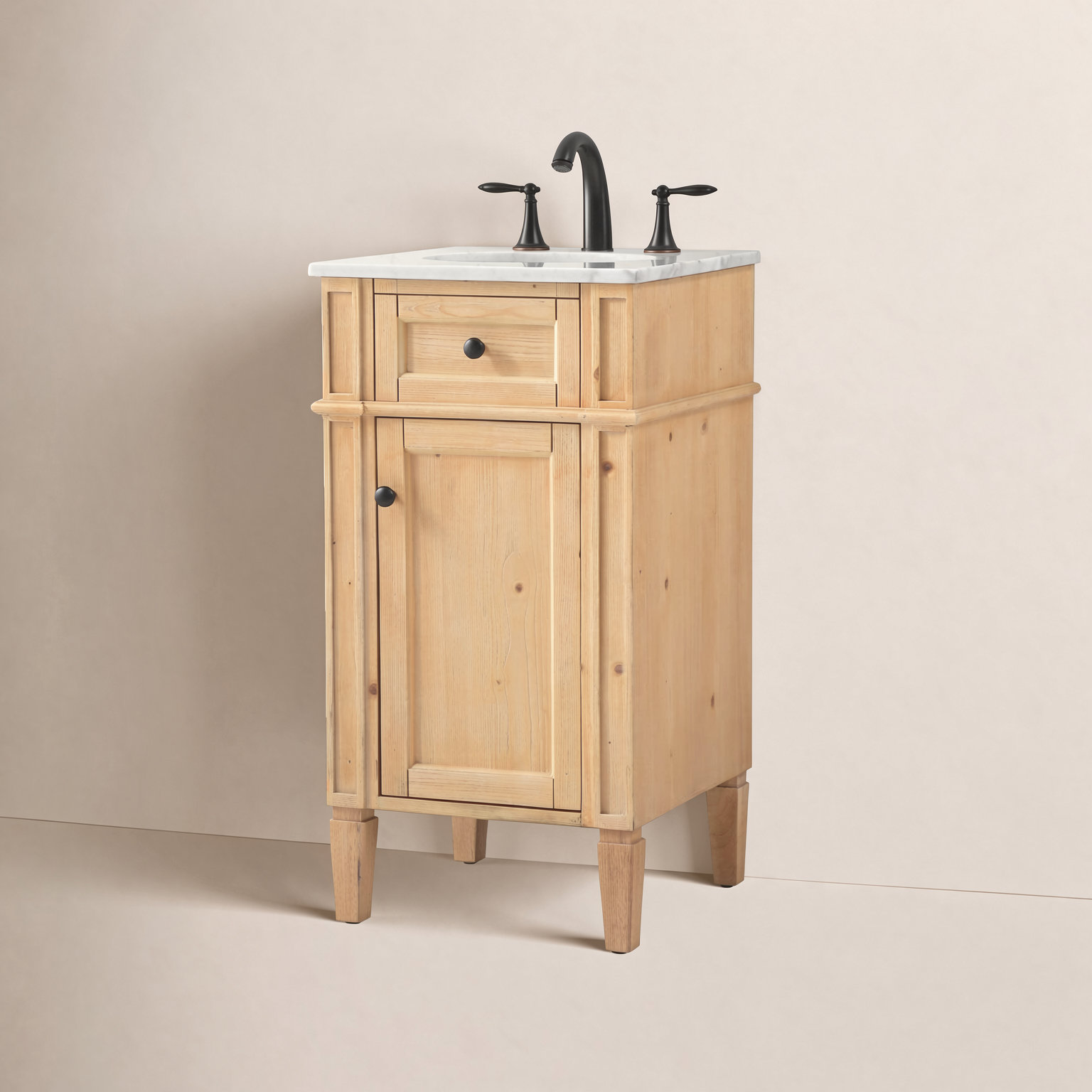 Rivers 18'' Single Bathroom Vanity, Natural Wood