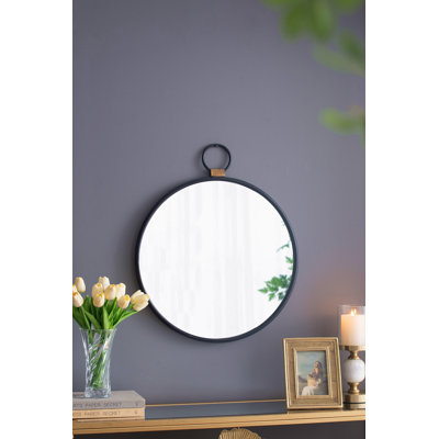 Miroir de 24 po x 27 po à cadre noir - pièce décorative contemporaine pour le salon, la chambre à coucher, le vestibule, le vestibule, rehausse la pièce avec un mur d'entrée naturel réfléchissant de conception minimaliste moderne, réfléchit pour illuminer