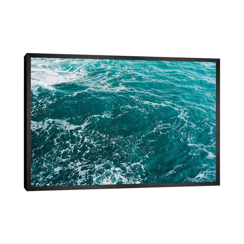 Amalfi Coast Water XI by Bethany Young - Print on Canvas, Black Framed, 66.04cm H x 101.6cm W x 3.81cm D