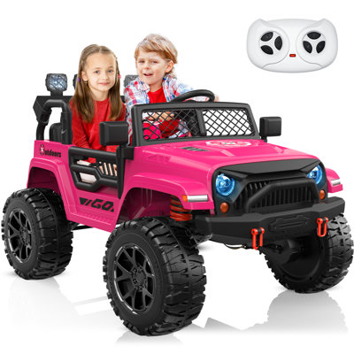 DearAuto 24v Kids Ride On Car With Eva Tires, 4x75w Motors, Four Wheel Suspension, 3 Adjustable Speed, Mp3, Bluetooth,powered Ride On Truck For Kids
