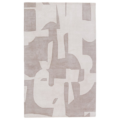 Handmade Abstract Taupe/ Cream Area Rug