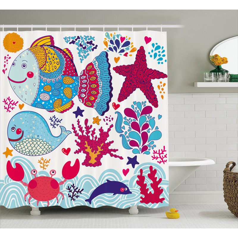 Rideau de douche simple marine décoration, H 69 po x l 70 po