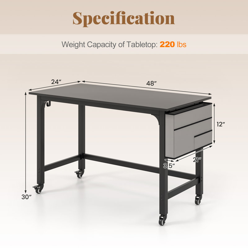 Idaris Steel Computer Desk, Black