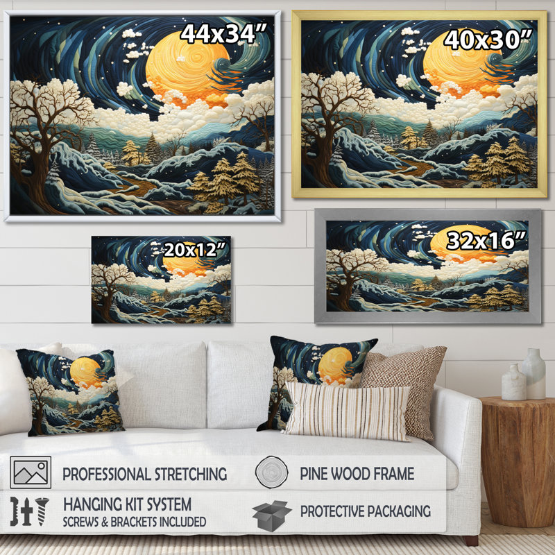 Rager Storms Pastoral sur toile, Cadre flottant blanc, H 30 po x l 40 po x P 1,5 po