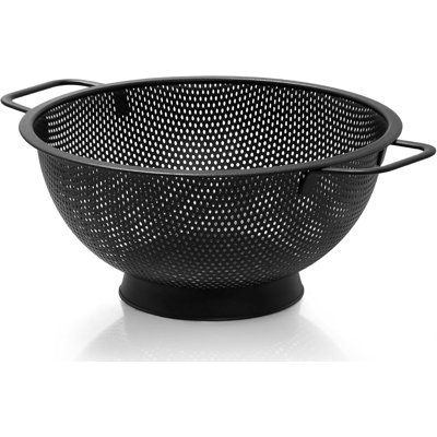 304 Stainless Steel Kitchen Colander, Footed Fully Perforated Mesh Strainer for Pasta, Vegetables, Fruit, Dishwasher Safe
