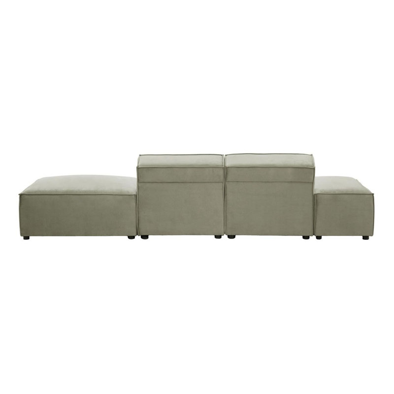Rolandus 4 Seater Velvet Sofa, Light Grey
