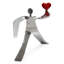 Figurine fait main en aluminium romantique Depelteau