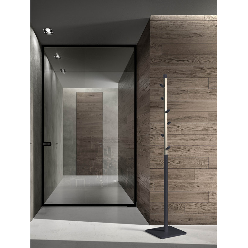 Belgica Freestanding 6 - Hook Coat Rack, Jet Black