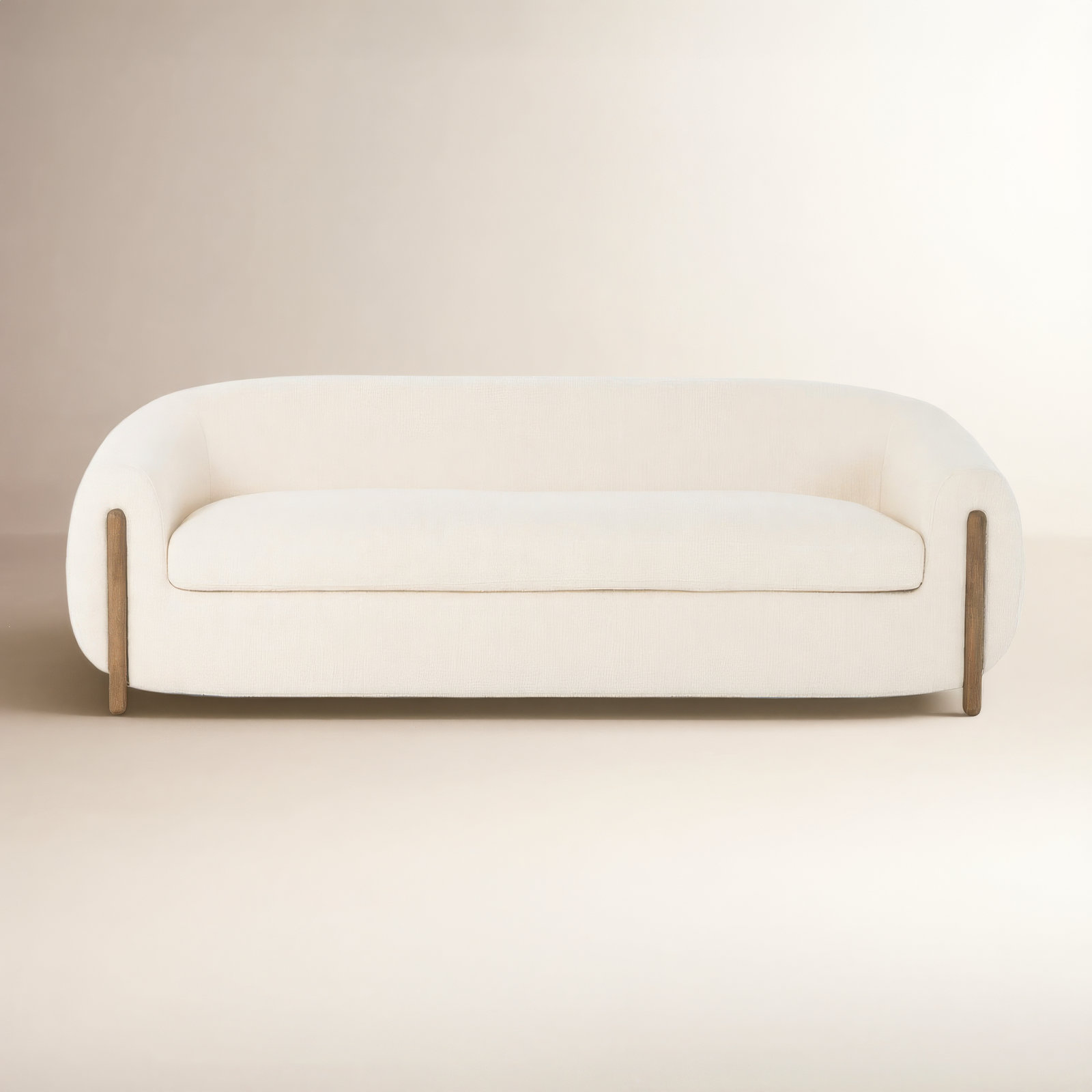 Amaryllis 87'' Upholstered Sofa, Kerbey Ivory Boucle