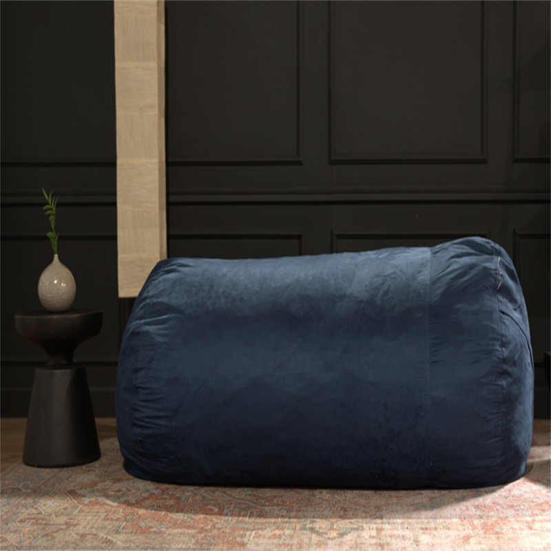 Cylindrical Bean Bag, Microfibre, Microfibre bleue, H 30,08 po x l 85,08 po x P 49,94 po