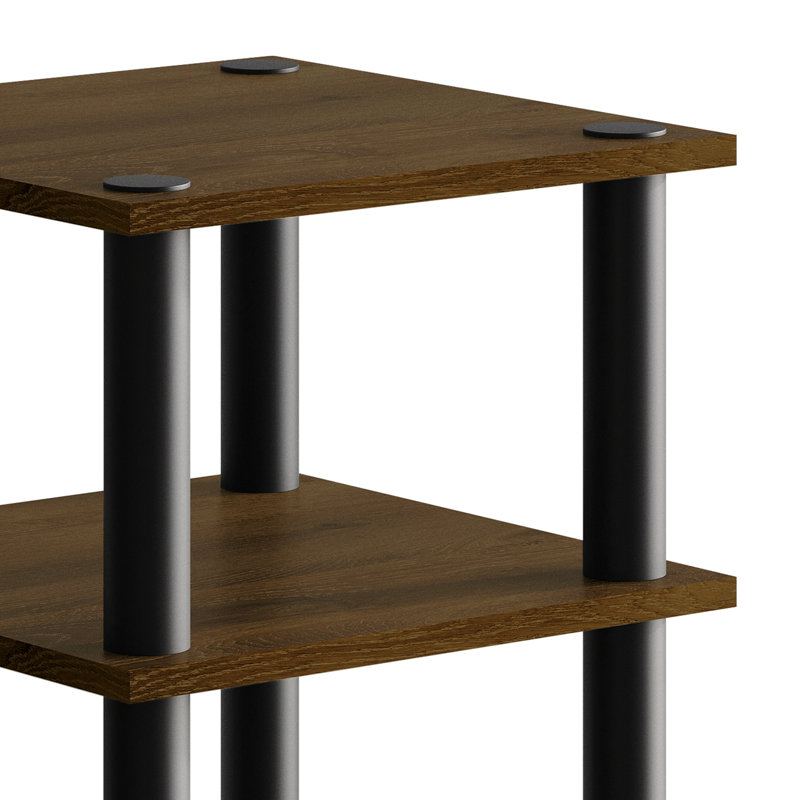 Easy Twist Assembly 3-Tier End Table In Brown, Brown