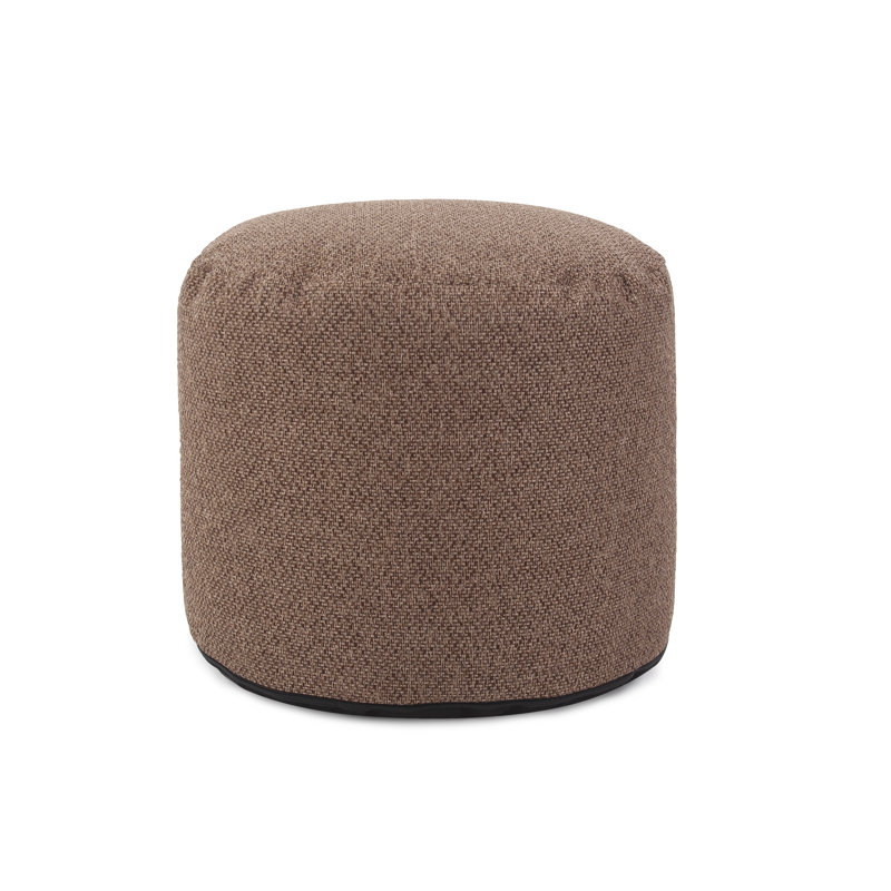 Pouf rond de 22 po de largeur, 100% polyester Panama chocolat