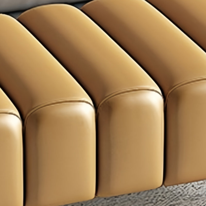 Banc rembourré en cuir Tatelynn, Orange
