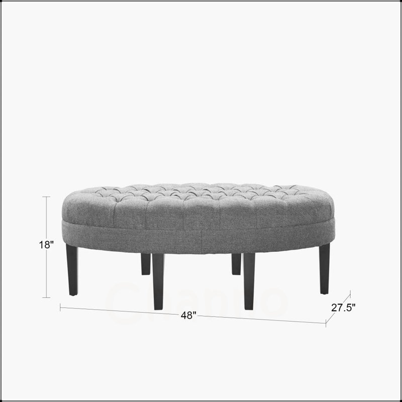Bernville Upholstered Ottoman, Blue