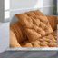 Canapés compacts modernes en tissu, structure en bois brun, salon contemporain pour maison familiale-182859608