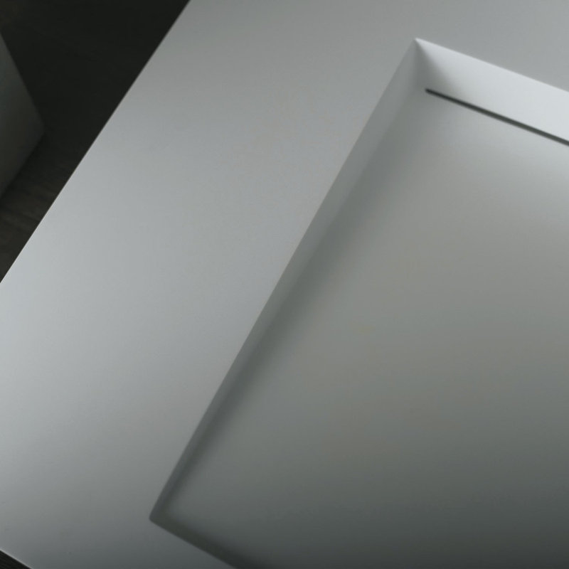 Lavabo de salle de bain rectangulaire encastré en résine blanc mat 35,4375 po DAX