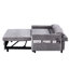 Lit escamotable gris confortable avec mousse haute réglable 55,1 po, ports, 2 coussins, teinte de rangement-1220282316