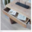 Console rustique en bois avec tiroir - Design minimaliste, texture nervurée et finition naturelle pour une utilisation polyvalente