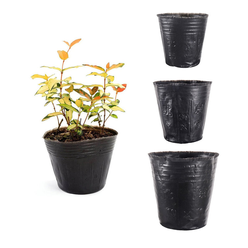 500PCS Plant Nursery Pots, Black Soft Plastic Seedling Pot With Drain Holes For For Indoor/Outdoor Use, Flower Plant Container For Succulents, Cuttings, Transplanting, Home Garden