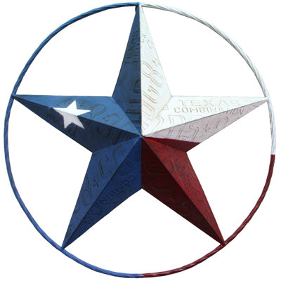 Metal Texas Licence Plate Circle Sign