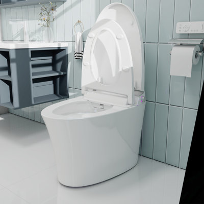 D16 Smart Toilet with LED Display, Bathroom Bidet Toilet With Automatic Lid, Night Light, Auto Flush, Heated Seat, Warm Wash, Dryer, Filtering TECH