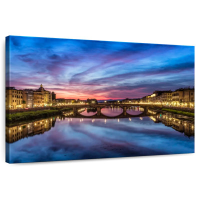 Sireci Sunset And Reflections Arno River Florence